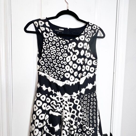 Lafayette 148 Black and White Print Dress Size 2 - Picture 4 of 9